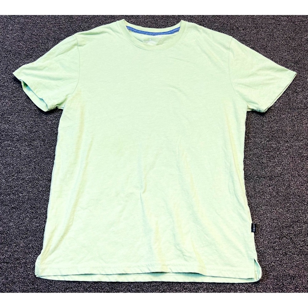 Lucky Brand T-Shirt Men's M Light Green Casual Short Sleeve Crew Neck Side Slit